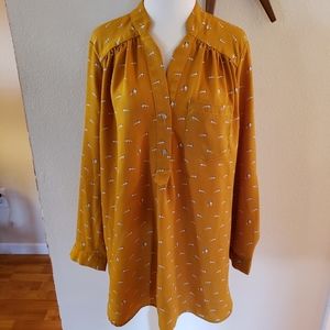 ModCloth Fun2Fun Mustard 1x Racoon Tunic Top